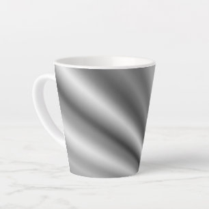 Tasse Latte Motif élégant noir blanc gris argent