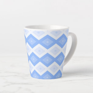 Tasse Latte Motif en diamant bleu pâle