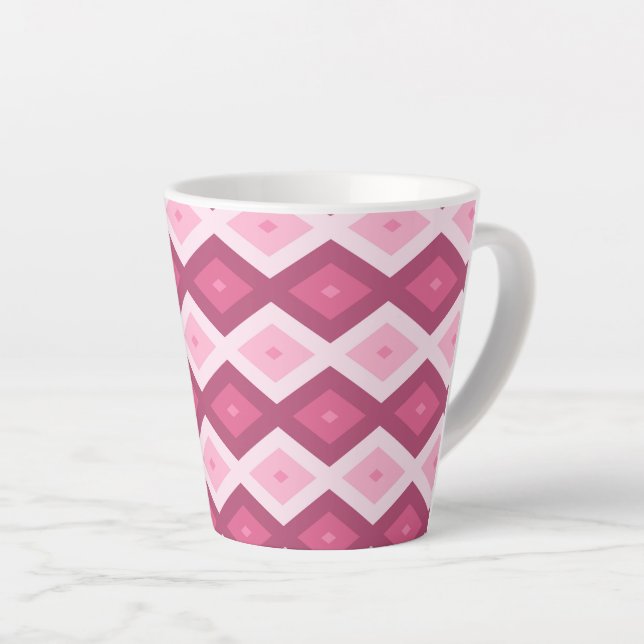 Tasse Latte Motif en diamant rose (Angle droit)