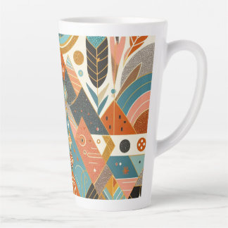 Tasse Latte Motif ethnique tribal africain Terre Multicolores