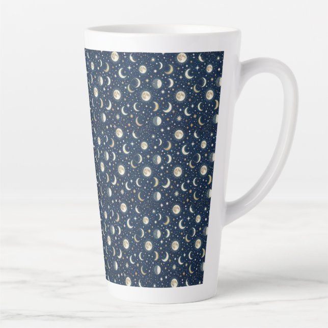 Tasse Latte Motif Étoiles et Lune (Droite)