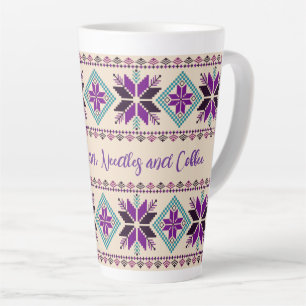 Tasse Latte Motif Fair Isle personnalisé de tricot