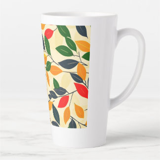 Tasse Latte Motif feuille automne