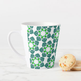 Tasse Latte Motif Feuille, Motif De Feuilles, Feuilles Verts