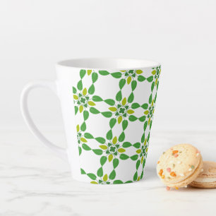 Tasse Latte Motif Feuille, Motif De Feuilles, Feuilles Verts