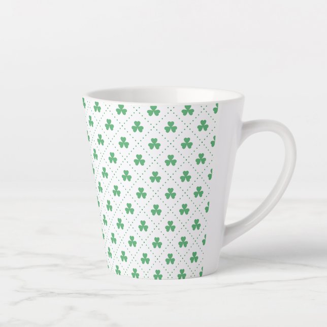 Tasse Latte Motif Feuilles de Trèfle St. Patrick's Day-53224 (Droite)