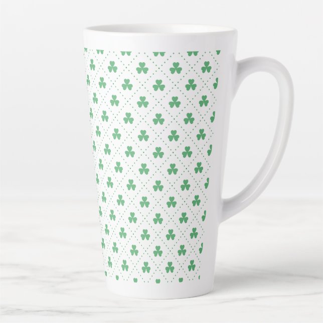 Tasse Latte Motif Feuilles de Trèfle St. Patrick's Day-53224 (Droite)