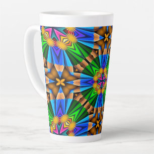 Tasse Latte Motif Fleurs Abstraites uniques