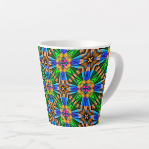Tasse Latte Motif Fleurs Abstraites uniques