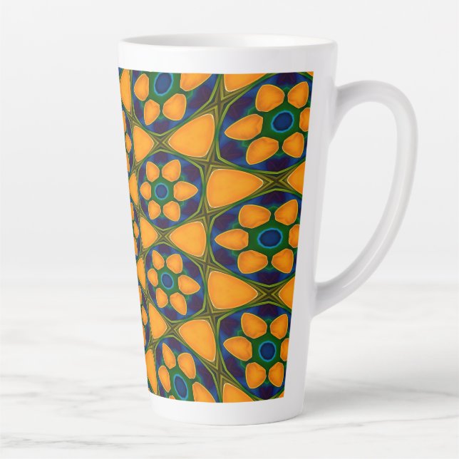 Tasse Latte Motif Fleurs Abstraites uniques (Droite)