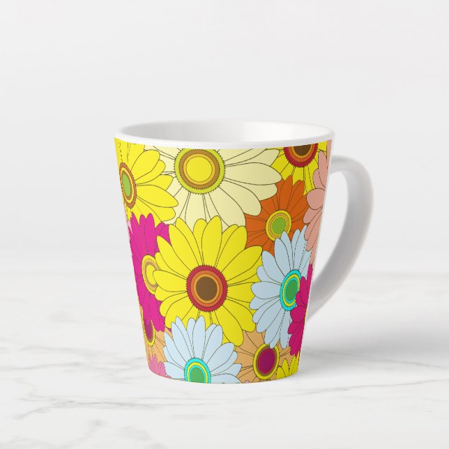 Tasse Latte motif floral (Angle droit)