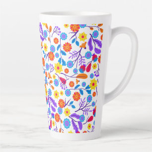 Tasse Latte Motif floral exotique coloré-23165