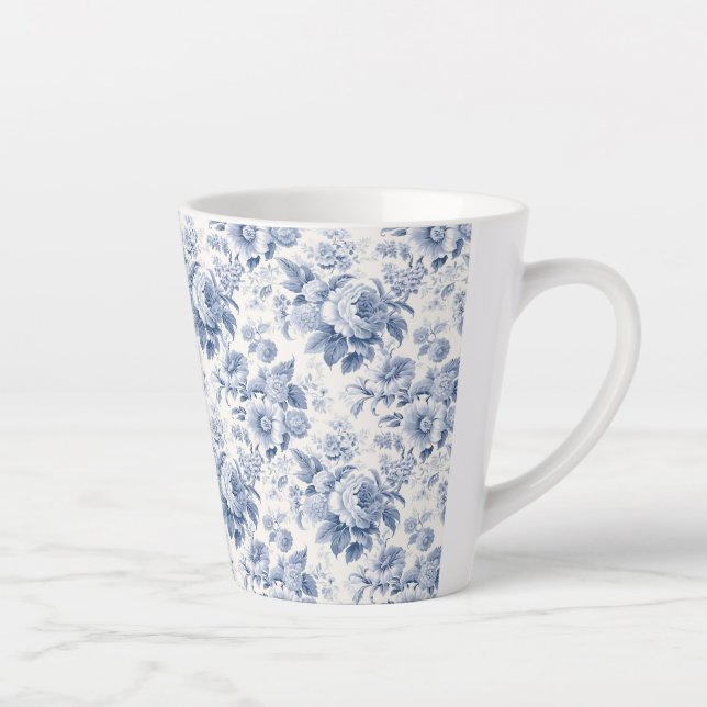 Tasse Latte motif floral français (Droite)