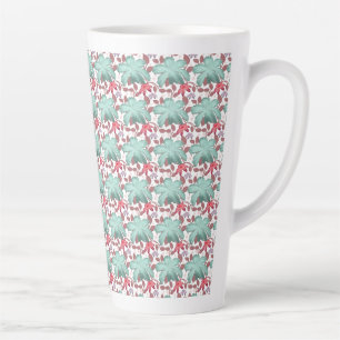 Tasse Latte Motif floral pastel doux   Floral élégant 