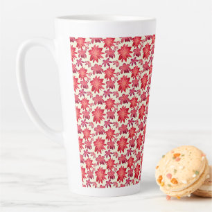 Tasse Latte Motif floral rose rouge sans couture Dark Aestheti