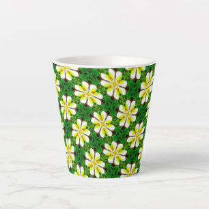 Tasse Latte Motif frangipanier jaune