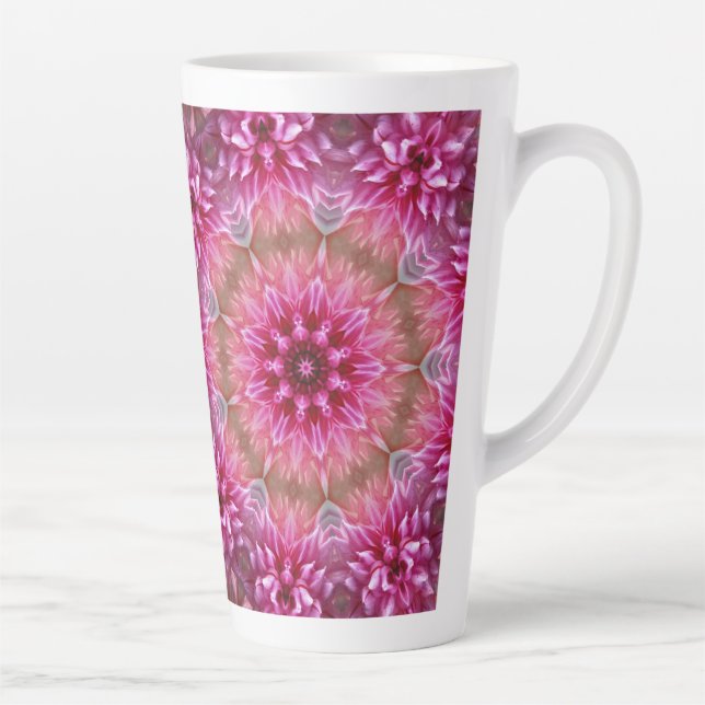 Tasse Latte Motif géométrique à fleurs rose Mandala-67545 (Droite)