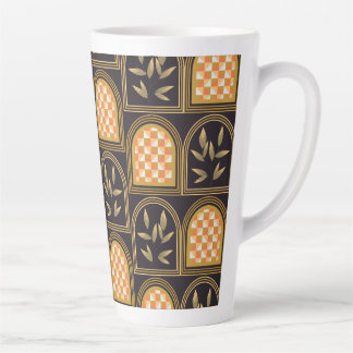 Tasse Latte Motif géométrique floral Art Déco de luxe sans cou