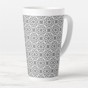 Tasse Latte Motif géométrique gris blanc sans couture