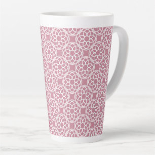 Tasse Latte Motif géométrique rose blanc sans couture