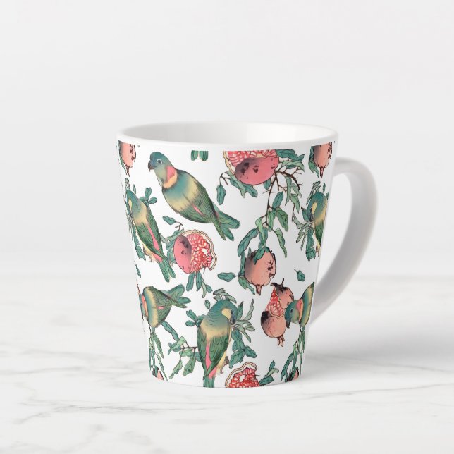 Tasse Latte Motif grenade et Lovebirds (Angle droit)