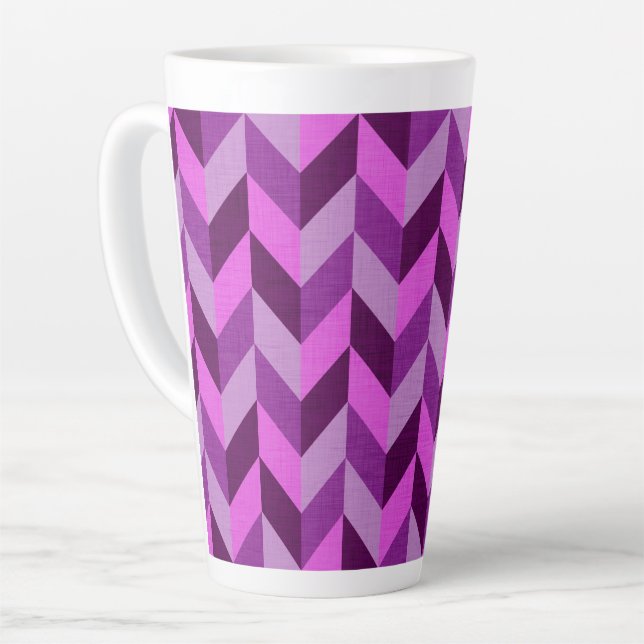 Tasse Latte Motif Herringbone en violet (Angle gauche)