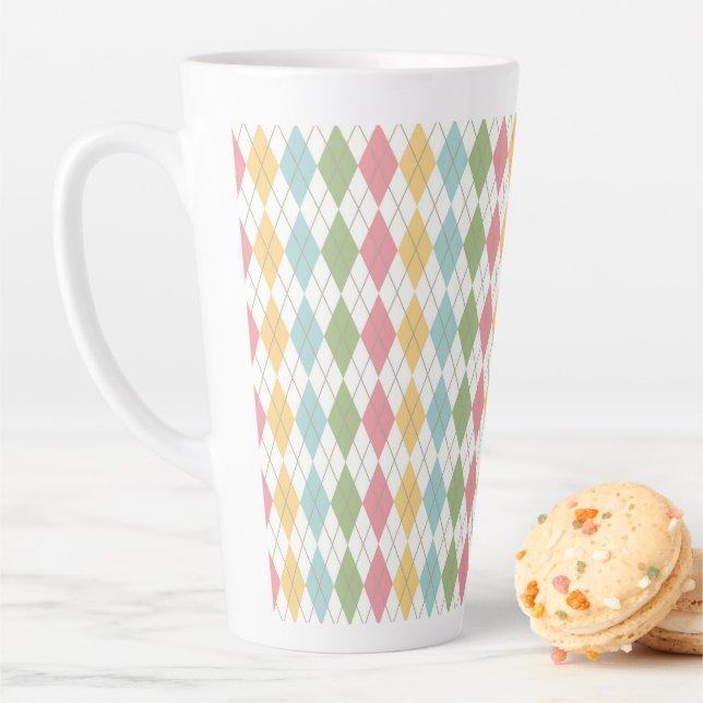 Tasse Latte Motif Jacquard Pastel (En situation)