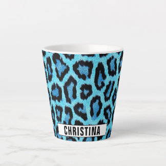 Tasse Latte Motif Leopard Wild de texte personnalisé