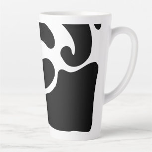 Tasse Latte Motif libre noir et blanc moderne