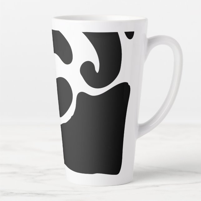 Tasse Latte Motif libre noir et blanc moderne (Droite)