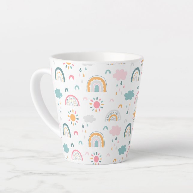 Tasse Latte Motif météorologique mignon (Angle gauche)