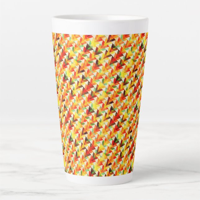 Tasse Latte Motif mignon de triangles abstraits (Devant)