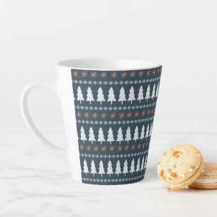 Tasse Latte Motif moderne scandinave de Noël d'hiver