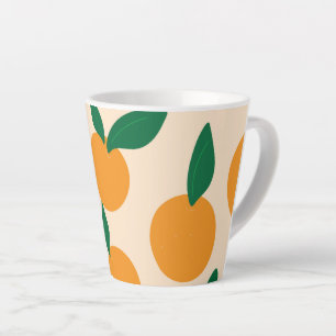 Tasse Latte Motif Oranges De Fruits Citriques De Style Moderne