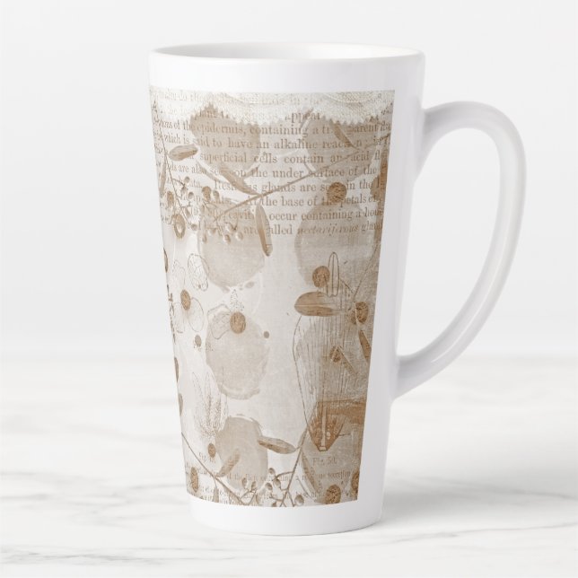 Tasse Latte motif-papier numérique (Droite)