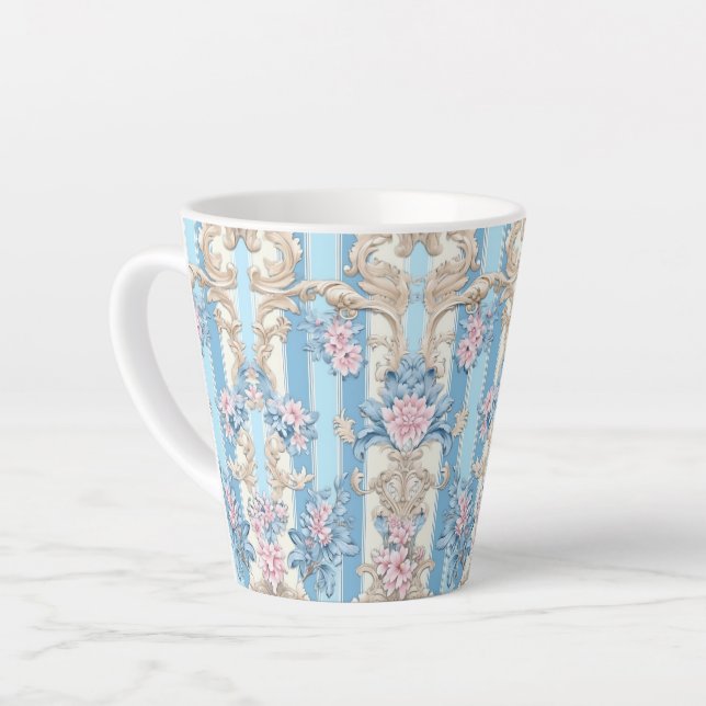 Tasse Latte Motif pastel baroque (Angle gauche)