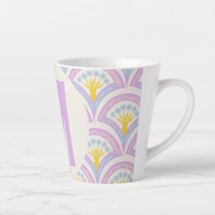 Tasse Latte Motif Pastel en Coquille