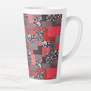 Tasse Latte Motif patchwork sans couture vintage