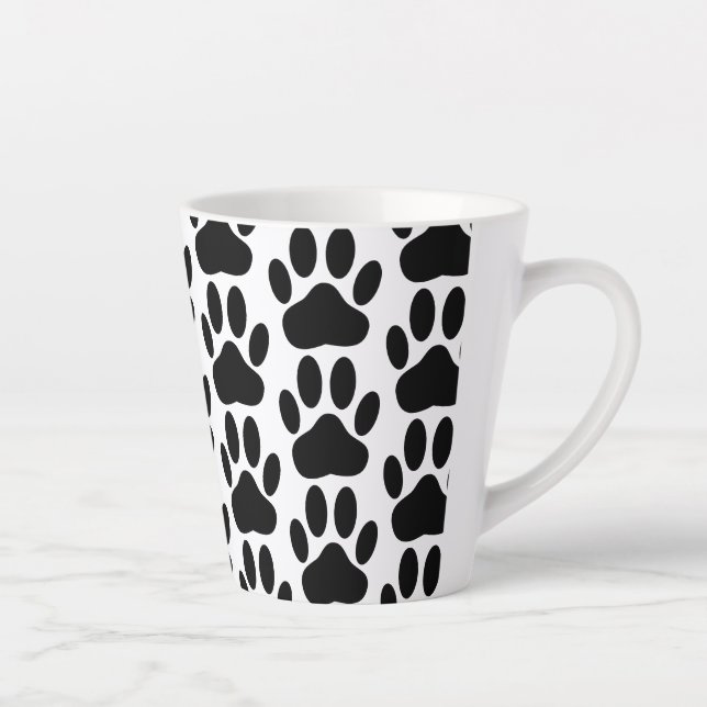 Tasse Latte Motif Pawprint de chien (Droite)