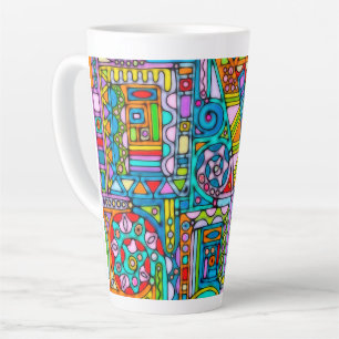 Tasse Latte Motif Peint À La Main Et Numériquement Art 53