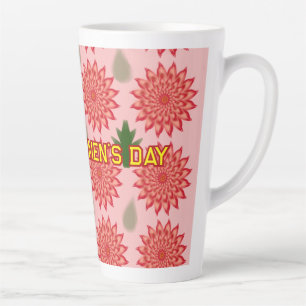 Tasse Latte Motif personnalisé de fleurs printanières pour la 
