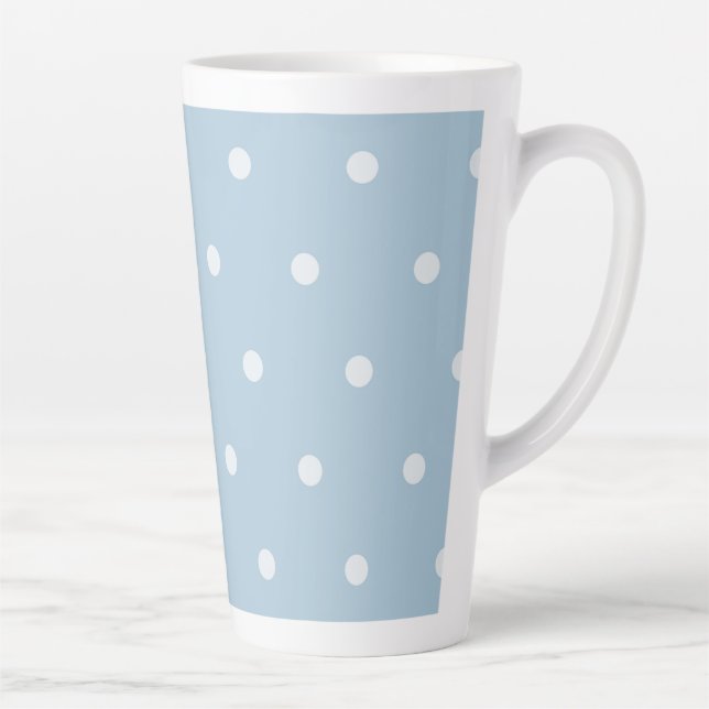 Tasse Latte Motif Polka bleu douillet, impression pointillée b (Droite)