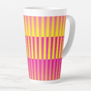 Tasse Latte Motif rayé orange jaune rose