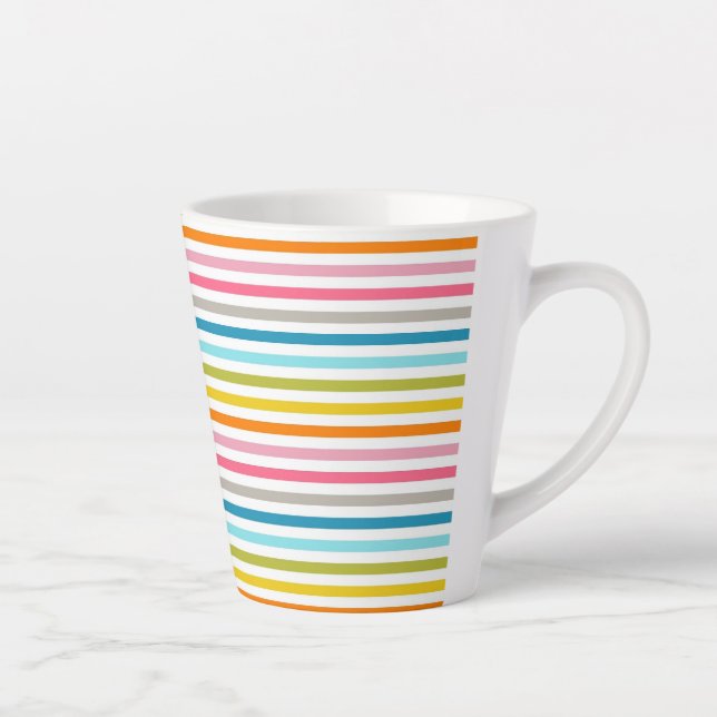 Tasse Latte Motif rayures colorées (Droite)