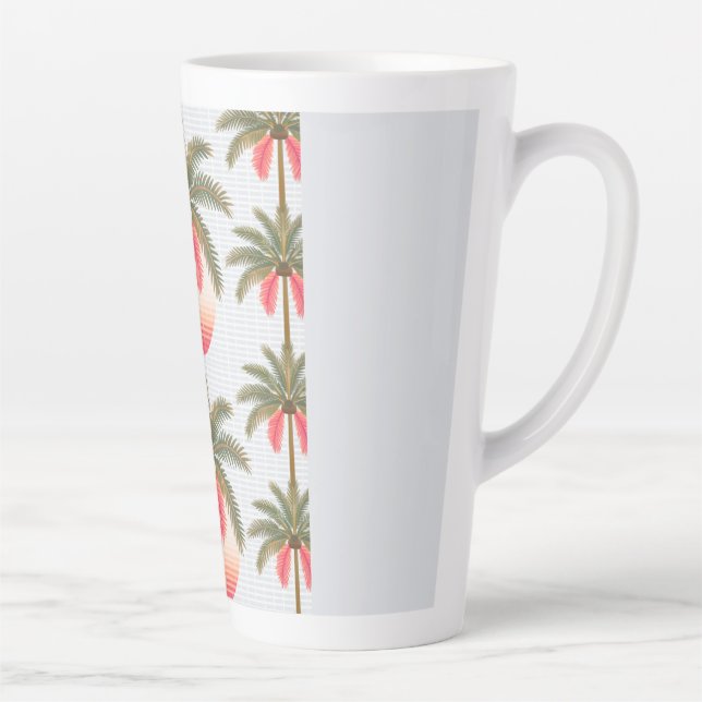 Tasse Latte Motif rose de palme avec allure du soleil Couleur  (Droite)