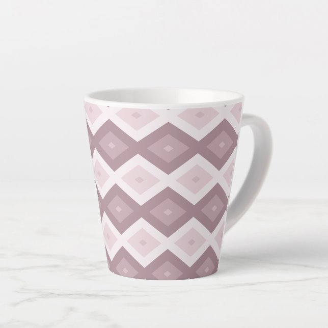 Tasse Latte motif rose quartz rose diamant (Angle droit)