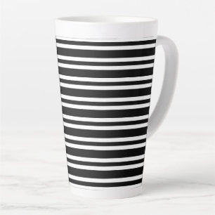 Tasse Latte Motif sans fin rayures noir blanc