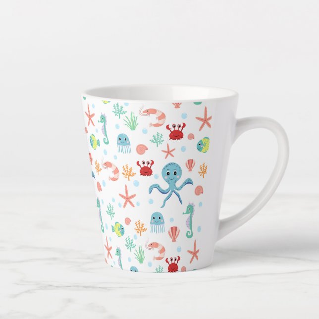Tasse Latte Motif Sea World (Droite)