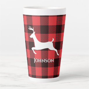 Tasse Latte Motif Tartan Rouge & Noir de Renne Plaid Buffalo