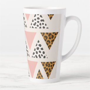 Tasse Latte Motif Triangle Léopard Chic & Triangle Rose